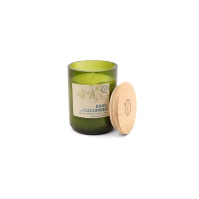 Eco Green Bougie Bougie en Verre Recyclé 226g - Basilic + Concombre