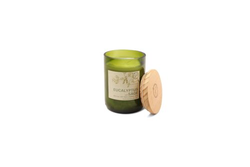 Eco Green 226g Recycled Glass Candle Candle - Eucalyptus + Sage