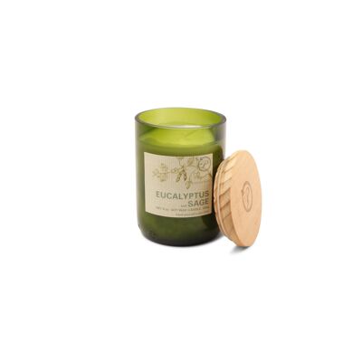 Eco Green 226g Recycled Glass Candle Candle - Eucalyptus + Sage