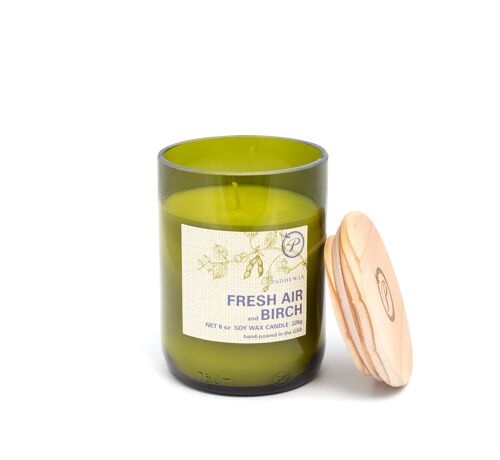 Eco Green 226g Recycled Glass Candle Candle - Fresh Air + Birch