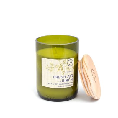 Eco Green 226 g Kerze aus recyceltem Glas – Frische Luft + Birke