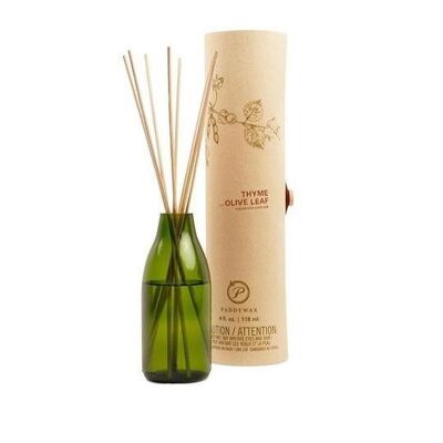 Eco Green 118ml Recycled Glass Diffuser - Thyme + Olive Leaf