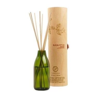 Eco Green 118ml Recycled Glass Diffuser - Eucalyptus + Sage
