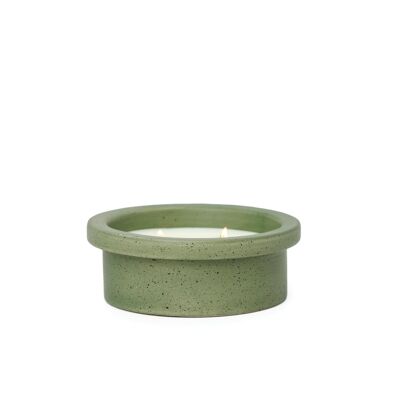 Vela de cerámica moteada mate Folia (141 g) - Esmeralda - Tomillo y hoja de olivo