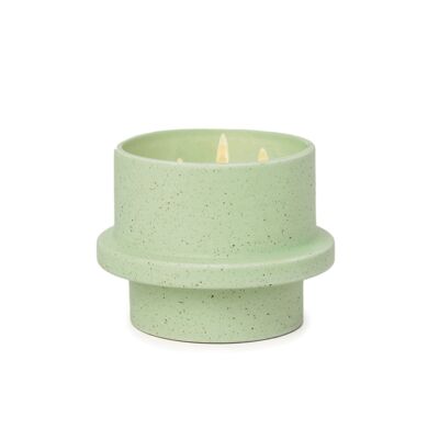 Folia Bougie Céramique Mouchetée Mate (326g) - Vert Sauge - Bambou & Thé Vert