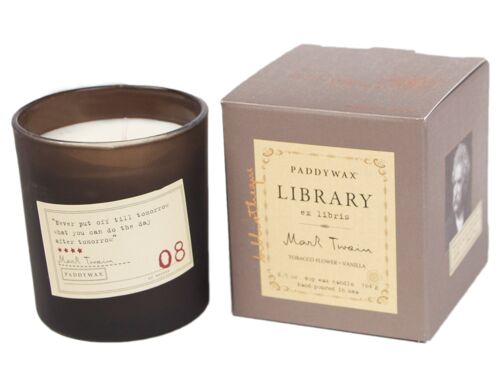 Library 170g Candle - Mark Twain: Tobacco Flower + Vanilla
