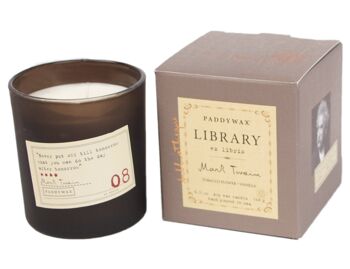 Bougie Library 170g - Mark Twain : Fleur de Tabac + Vanille