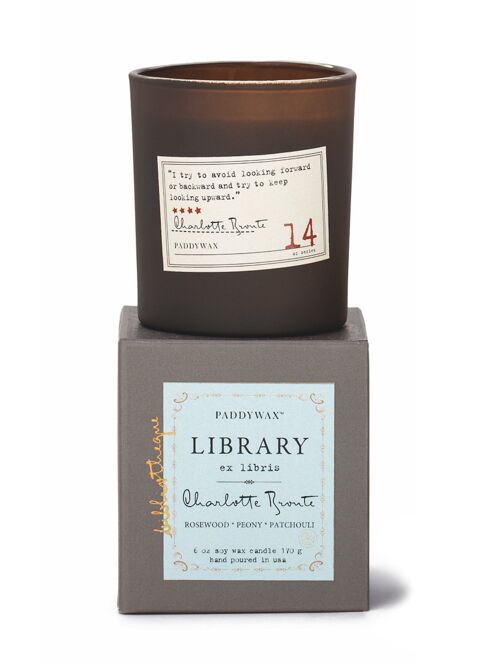 Library 170g Candle - Charlotte Bronte: Rosewood, Peony + Patchouli