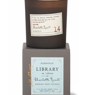 Library 170g Candle - Charlotte Bronte: Rosewood, Peony + Patchouli