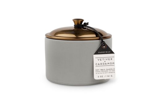 Hygge 141g Grey Ceramic Candle - Vetiver + Cardamom
