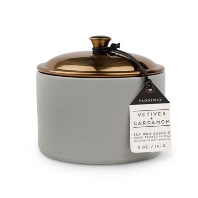 Hygge 141g Grey Ceramic Candle - Vetiver + Cardamom