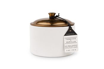 Bougie Céramique Blanche Hygge 141g - Tabac + Vanille 1