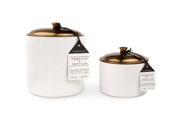 Bougie Céramique Blanche Hygge 141g - Tabac + Vanille 2