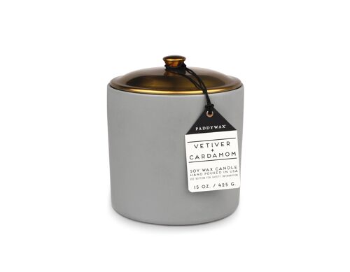 Hygge 425g 3-Wick Grey Ceramic Candle - Vetiver + Cardamom