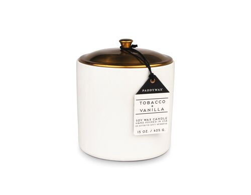 Hygge 425g 3-Wick White Ceramic Candle - Tobacco + Vanilla