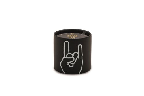 Impressions 163g Black Ceramic Candle - Rock On - Leather + Oakmoss