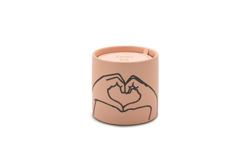 Impressions 163g Dusty Pink Ceramic Candle - Heart - Tobacco + Vanilla