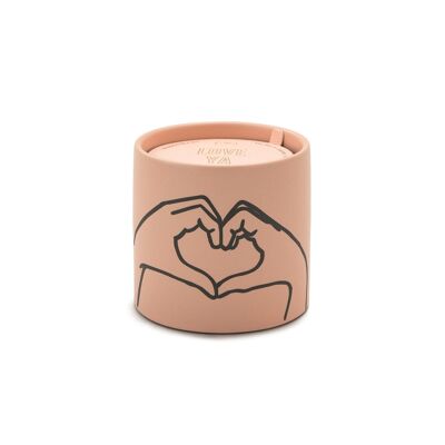Impressions 163g Dusty Pink Ceramic Candle - Heart - Tobacco + Vanilla