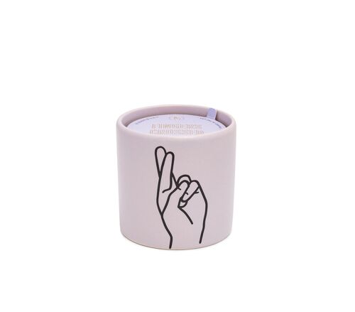 Impressions 163g Lavender Ceramic Candle - Fingers Crossed - Wisteria + Willow