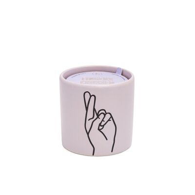 Impressions 163g Lavender Ceramic Candle - Fingers Crossed - Wisteria + Willow