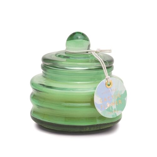 Beam 85g Green Small Glass Vessel And Lid - Cactus Flower