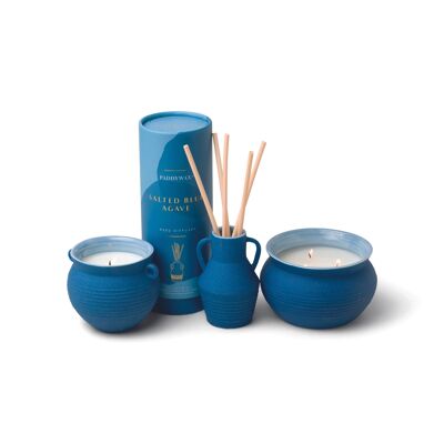 Santorini 240g Blue Ceramic Candle - Blue Agave