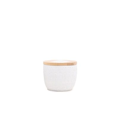 Sonora 85g White Etched Concrete Candle - Cotton & Teak