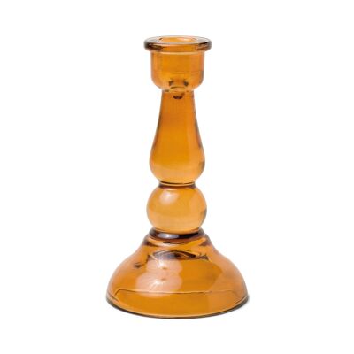 Amber Tall Glass Taper Holder