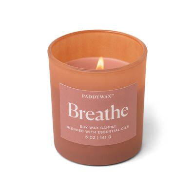 Wellness 141g Red Glass Vessel Candle - Breathe