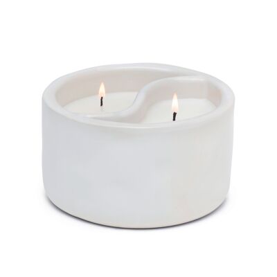 Yin Yang 311g White Ceramic Candle - Black Salt