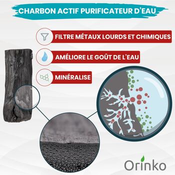 Binchotan de Kishu x3 (75G, 25G x 3) | Puissant Purificateur d'Eau - Chêne Ubame de Wakayama - Authentique Charbon Actif Binchotan Traditionnel du Japon pour Purification d'eau en Carafe 5