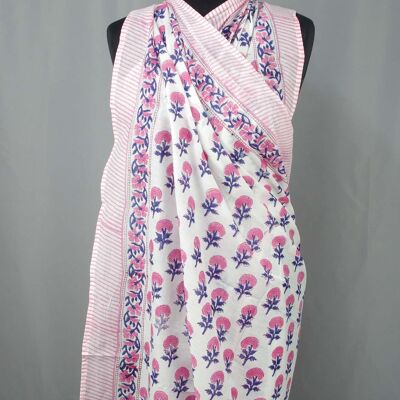 Beach Coverup Sarong Pareo - Piccolo motivo floreale rosa