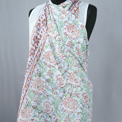 Beach Coverup Sarong Pareo - Floral gris claro