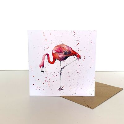 Flamant rose Carte de vœux