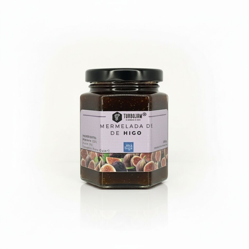 Natürliche Feigenmarmelade, 89 % Frucht. Reduzierter Zuckergehalt (nur 8%)