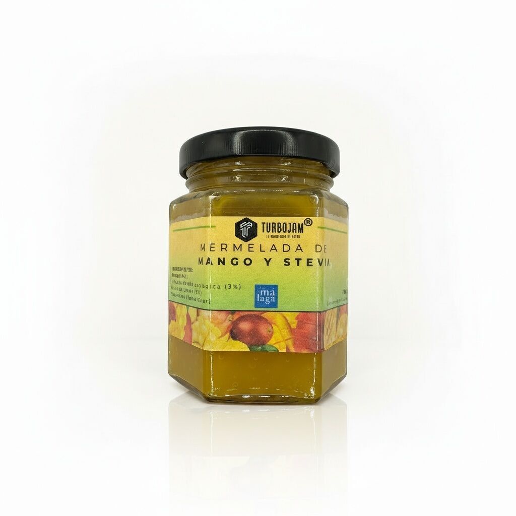 Confettura naturale di mango 95% frutta. Senza zucchero (0%)