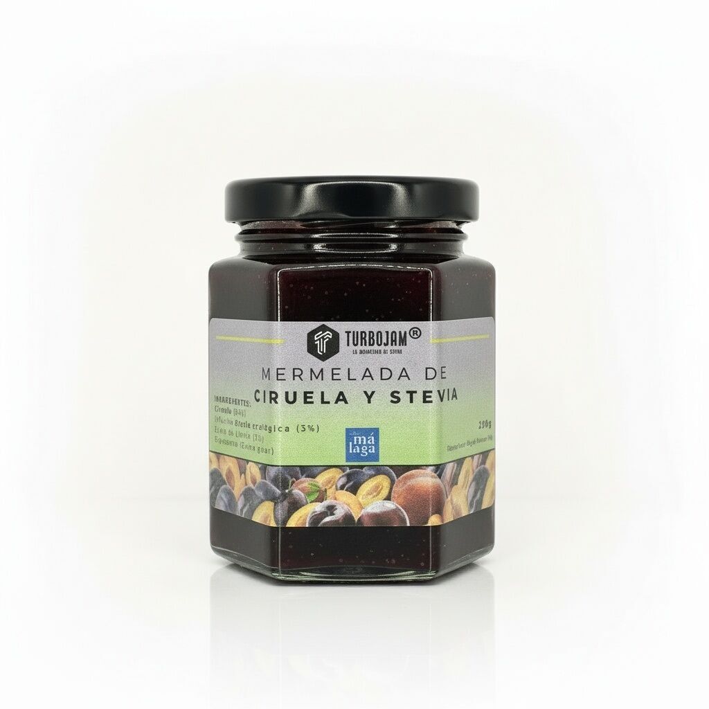 Confettura naturale di prugne 95% frutta. Senza zucchero (0%)