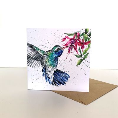 Cartolina d'auguri colibrì