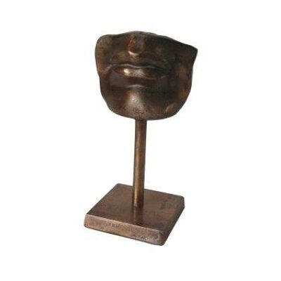 Lips on Stand - Decoration - 100% metal - Antique Brass Shiny - 33cm height