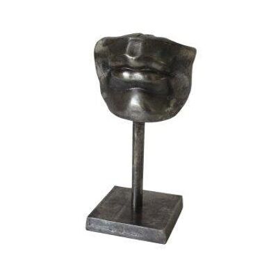 Lips on Stand - Decoration - 100% metal - Silver Antique - 33cm height