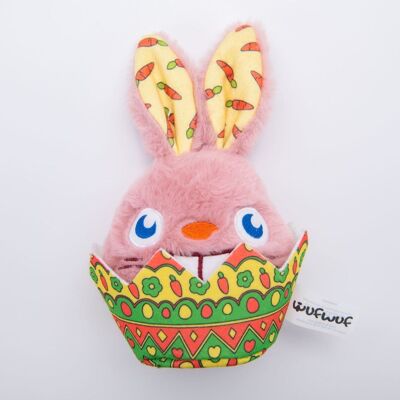 WufWuf Rabbit In The Egg Shell Interactive Plush Dog Toy