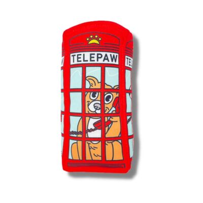 WufWuf Telepaw, peluche per cani con cabina telefonica rossa londinese