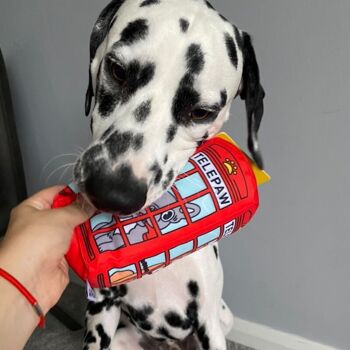 WufWuf Telepaw, jouet en peluche pour chien avec cabine téléphonique rouge de Londres 2