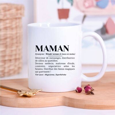 Weißer Becher "Mama Definition"