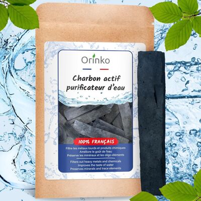 Carbone attivo francese x1 Binchotan per la purificazione dell'acqua in caraffa, bottiglia e zucca | Potente depuratore d'acqua