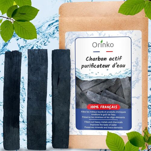 Charbon Actif Français x3 - Binchotan Pour Purification d'Eau en Carafe, Bouteille et Gourde | 100% Fabriqué en France