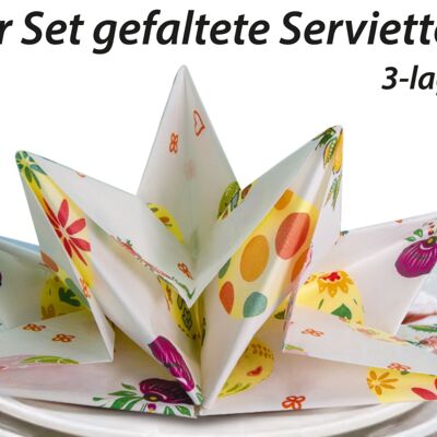 Set of 8 folded napkins "Easter"