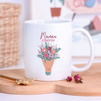 White mug "Mom love bouquet"