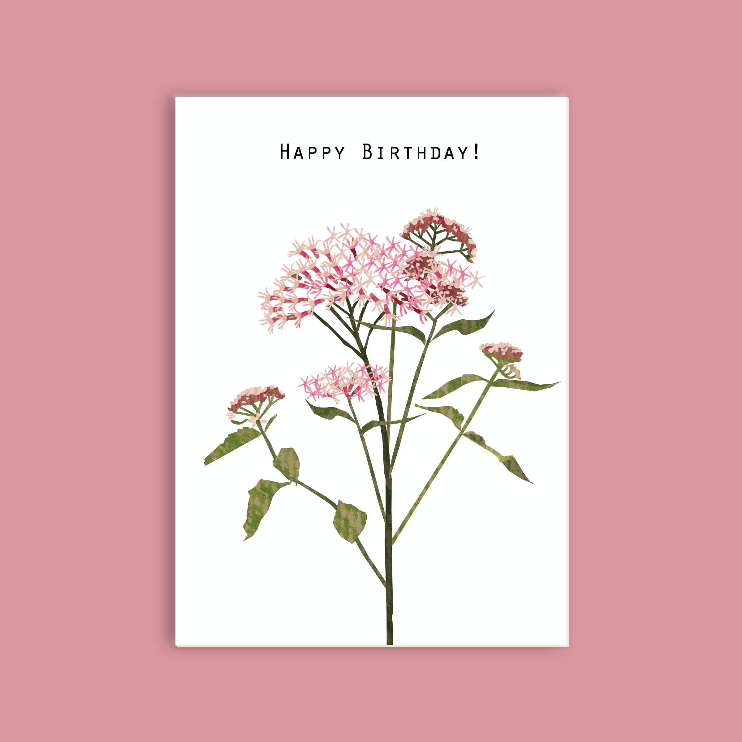 Cartolina in cartone di pasta di legno - fiori - Wasserdost