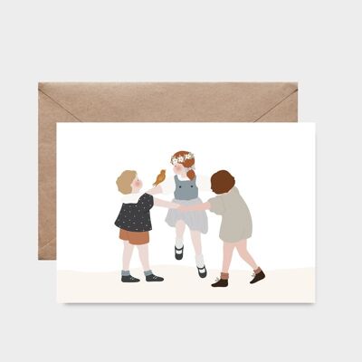 Carte postale - Ronde d'enfants
